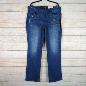 NYDJ Lift Tuck Plus Size 16W Jeans Marilyn Straight Blue Dark Wash Stretchy NWT